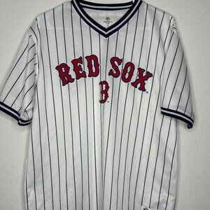 MLB BOSTON RED SOX JERSEY Men's Size LARGE  by True Fan White/Red